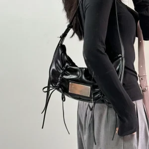 (3 COLORS)MATIN KIM-HALF SHIRRING RIBBON ROUND BAG(PRE-ORDER)