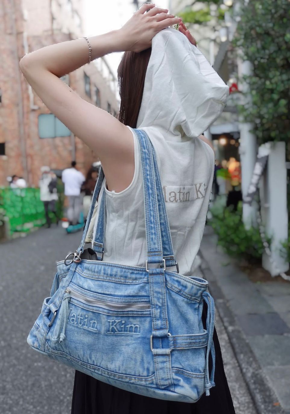 (2 COLOR)MATIN WASHED DENIM SQUARE BAG (PRE-ORDER) - Image 7